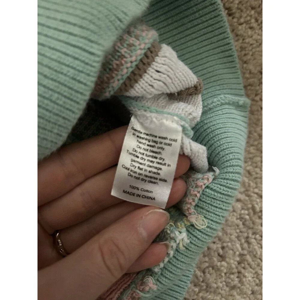 Cools Club Coogi Style Sweater Size 12 Groovy Unique Colorful Slightly Cropped - Picture 7 of 10